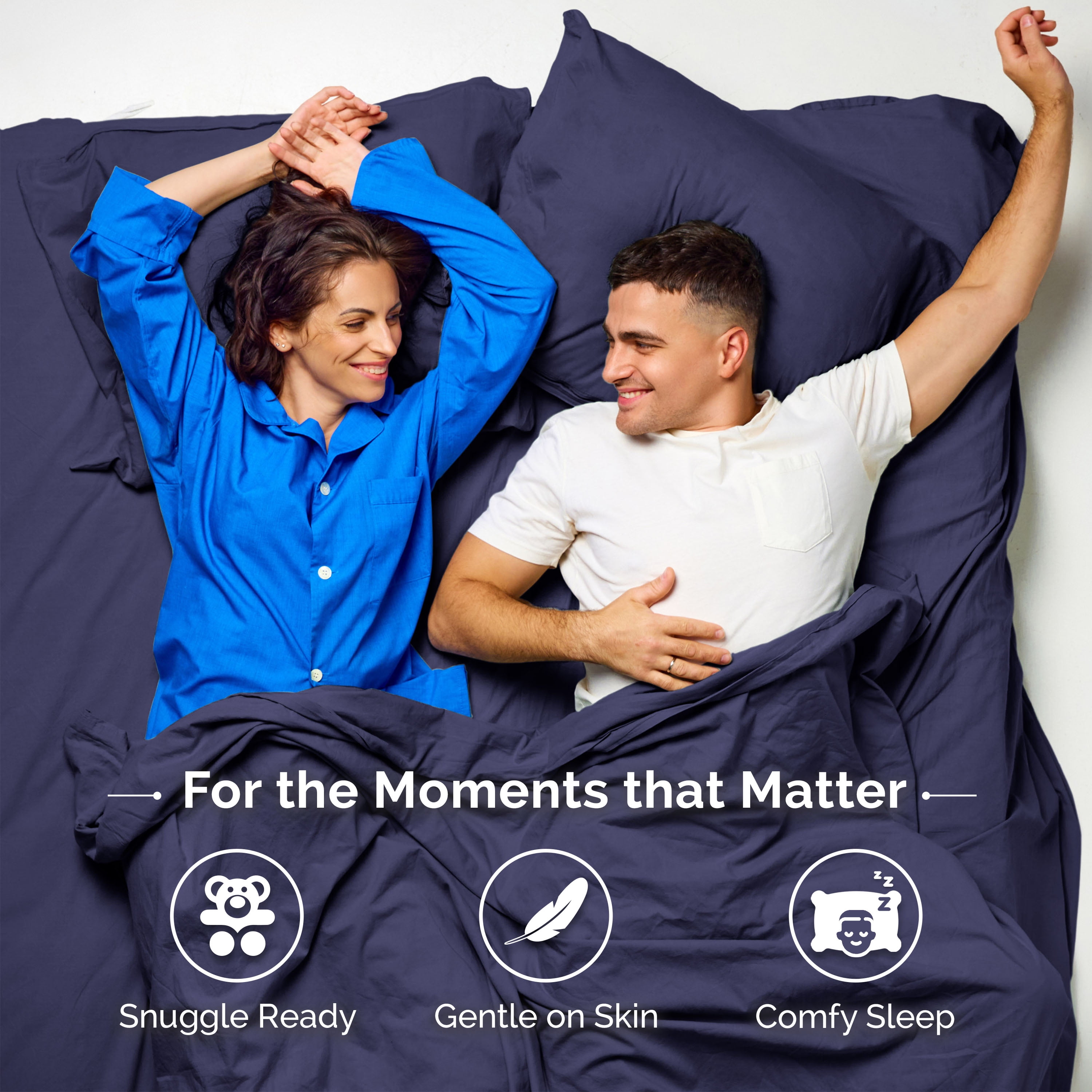 Martex Easy Living 3-Piece Twin Microfiber Sheet Set | Brushed Soft Easy Care | Navy Blue