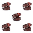 thumbnail image 3 of relayinert Classy And Durable PU Belt For Men Wear-resistant And Fine Workmanship Coffee Red-Brown 105cm 5Set, 3 of 6