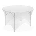 thumbnail image 2 of Lann's Linens 60-inch Round Spandex Tablecloth in White, 5ft Stretch Fitted Table Cover, 2 of 7