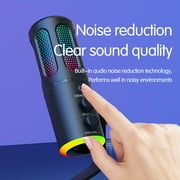 USB Gaming Microphone with RGB Light, PC Microphone W/Noise Cancellation, Computer Microphone for Gaming, Recording, Streaming, Podcast, Singing, Streaming