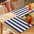thumbnail image 4 of Nautical Stripe Placemats Set of 6 Navy Blue Striped Place Mats Table Mats Kitchen Dining Home Outdoor Party Table Decoration, 4 of 9
