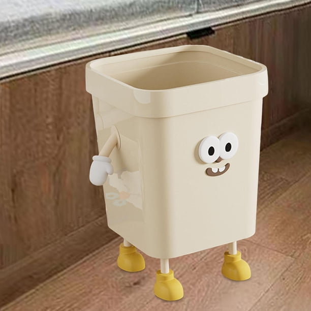 Papelera con tapa abierta, multifuncional, creativa, con dibujos animados, para el hogar, dormitorio, sala de estar, cocina, estudio De pie medio
