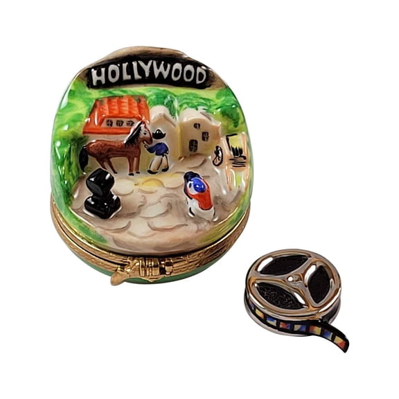 Hollywood with Removable Film Reel Limoges Box Gift Limoges Box Porcelain Figurine