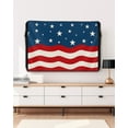 thumbnail image 5 of 4th of July Outdoor TV Cover 40 to 43 Inch Weatherproof, Wave American Flag Star Independence Day 600D Oxford TV Covers with Waterproof Zipper, Outside Flat TV Screen Protector Size 40"Wx25"Hx4.5"D, 5 of 7