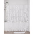 thumbnail image 1 of Transparent PEVA Shower Curtain - White Hexagon Design - 71x71 Inches, 1 of 5