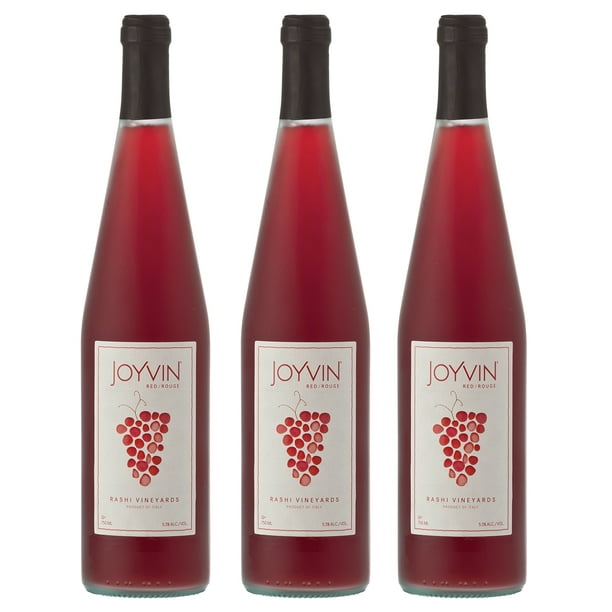 Kit de 3 - Vino Tinto Kosher Joyvin Red Rashi de 750 ml Italia EXTRA KOSHER JOYVIN Joyvin Red Rashi