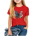 thumbnail image 3 of Jinhomg Boys Girls Cute Graphic Tees Novelty American Flag Crew Neck Shirts Loose Fit Comfy Short Sleeve Patriotic Tops Red 130, 3 of 8