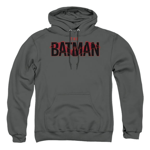 The Batman (2022) Logo With Red Bat Unisex Adult Pull-Over Hoodie