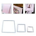 thumbnail image 4 of 3 Size Plastic Handheld Square Shape Embroidery Plastic Frame Hoop Cross Stitch Tool White Stitching Cloth Support Frames DIY, 4 of 8