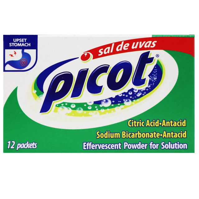 Picot Sal de Uvas, Effervescent Powder Solution, Antacid, 12 Count