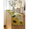 thumbnail image 5 of Table Runner 60 Inches Long for Kitchen Dining, Sunflowers Dresser Scarf Farmhouse, Dining Table Decorations for Wedding/Parties, Retro Spring Botanical Blossom Flowers Bees 13 x 60 In, 5 of 8