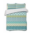 thumbnail image 2 of Quilts Twin XL Size, Teal Striped Soft Comforter Bedding Set for Bed, Boho Modern Geometric Abstract Art Ethnic Lightweight Quilted Bedspread with Pillow Cover(2 Pieces) for All Season, 68x98 Inch, 2 of 6