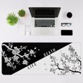 thumbnail image 5 of Mouse Pad Gaming Keyboard Pad 31.5 x 11.8in Black White Cherry Blossom Anime Gaming Mouse Pad for Desk with Anti-Slip Rubber Base and Stitched Edges, Japanese Life Death Keyboard Mat, 5 of 7