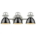 thumbnail image 3 of Duncan 3 Light Bath Vanity in Pewter with Black Shades, 3 of 3
