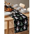 thumbnail image 3 of Table Runners 108 Inches Long Dress Scarves, Black Christmas Snowman Farmhouse Coffee/Dining/Kitchen Table Runner for Living Room, Winter Snowflakes Xmas Tree Forest 13x108 Inch, 3 of 7