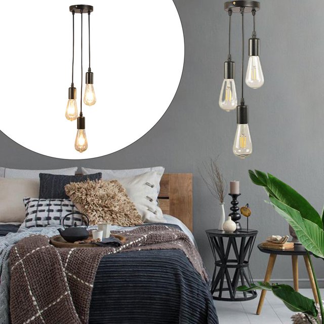 Mini Cable de lámpara colgante de Metal Industrial, de lámpara colgante E27, accesorio de soporte de lámpara de tejado colgante Vintage para dormitorio, Yinane enchufe de la luz