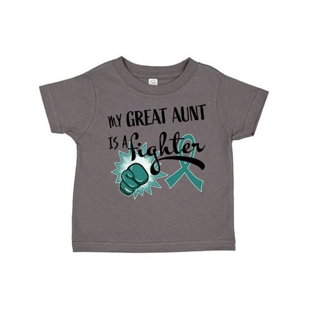 

Inktastic Ovarian Cancer Awareness My Great Aunt is a Fighter Gift Toddler Boy or Toddler Girl T-Shirt