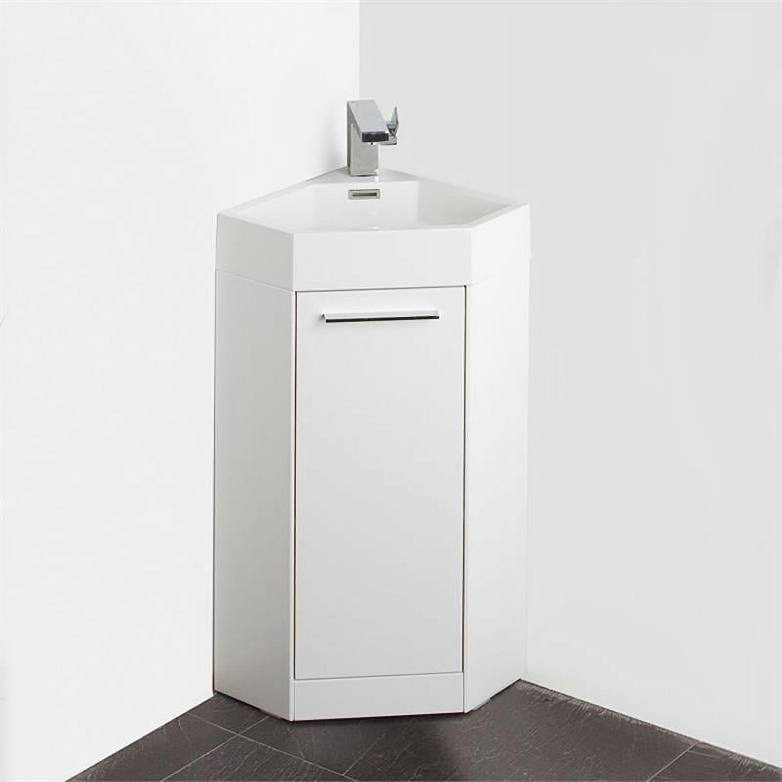 Fresca Coda 14" White Modern Corner Bathroom Vanity - image 4 of 10