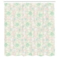 thumbnail image 2 of Ambesonne Floral Shower Curtain, Bitonal Flowers Circles Art, 69"Wx75"L, Almond Green and Blush, 2 of 4