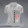 thumbnail image 3 of Men's USA 250th Anniversary Freedom Flag Polo Shirt Patriotic American 250 Merchandise Casual Short Sleeve, 3 of 5