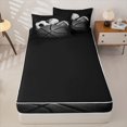 thumbnail image 4 of Homewish Cartoon Sports Balls Zipper Twin Comforter Sets with Fitted Sheet and 2 Pillowcases, Black Football Zipper Bedding Set for Men and Women, Black Reversible, 4-Piece, 4 of 6