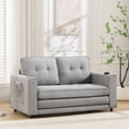 thumbnail image 2 of LUCKHAO 3-in-1 Upholstered Convertible Futon with Side Pockets & Cup Holder for Living Room, 2 of 9
