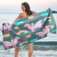 thumbnail image 7 of Pink Unicorns Beach Towel - Lightweight Compact Oversized Travel Towels - Super Absorbent Quick Dry Towel for Swimming Camping Holiday（485） Wash cloth, 7 of 7