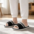 thumbnail image 6 of BERANMEY Open Toe Slippers for Womens Mens Cozy Women's Slippers Non-Slip Indoor Fuzzy Slip on Embroidered House Slippers for Bedroom & Living Room, 6 of 9