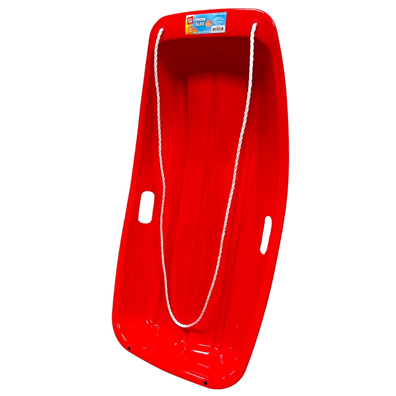 (2 pack) Red Snow Toboggan Sled with Tow Rope, Red Plastic, Winter Accessories, Ages 3+ by MinnARK