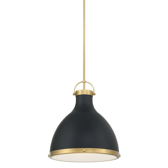 Minka Lavery 3932 Lynk 17" Wide Pendant - Dark Matte Black / Legacy Brass