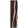 thumbnail image 5 of Safavieh Florida Ellen Modern Abstract Power Loomed Dark Brown/Beige Shag Runner Rug, 2'3" x 7', 5 of 8