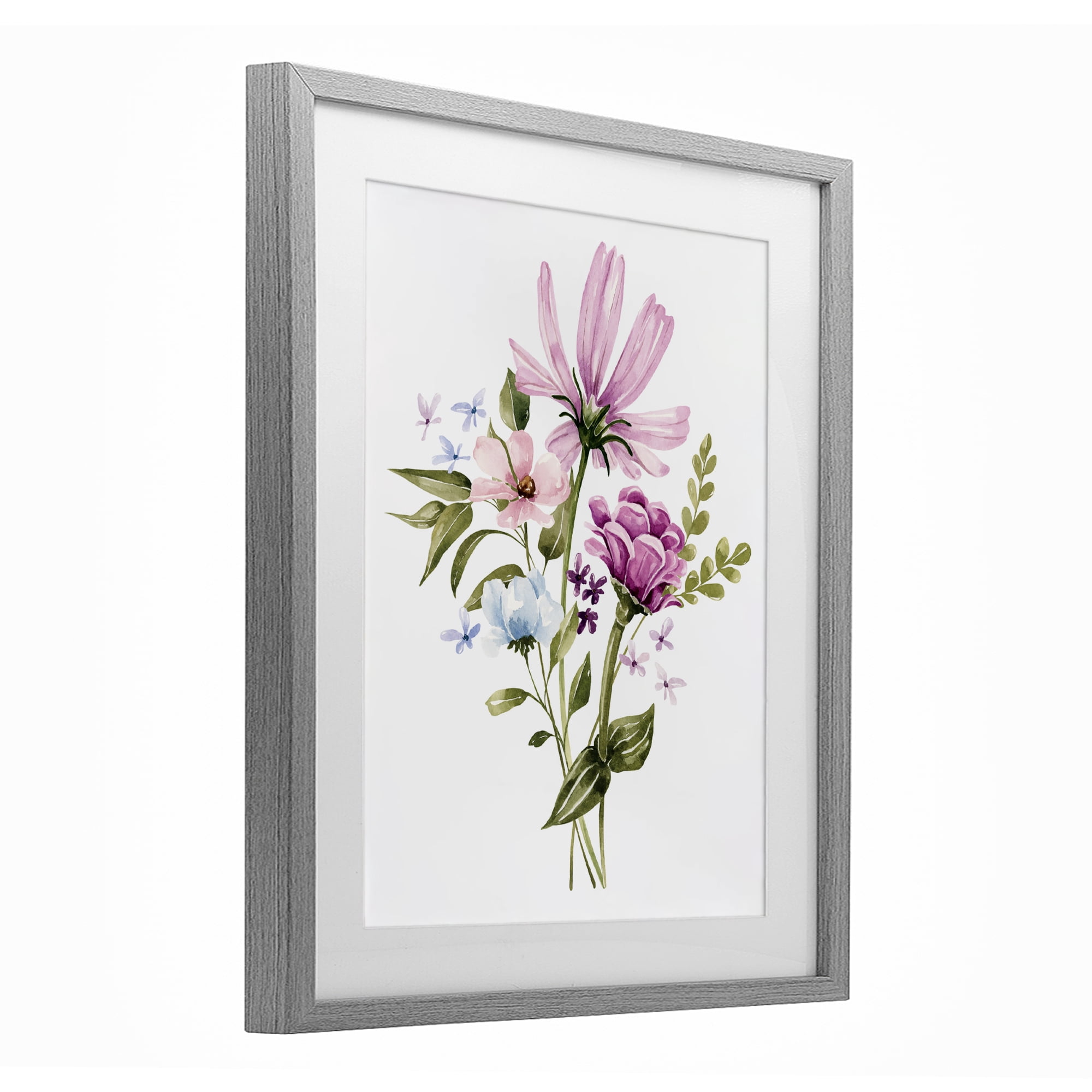 Stupell Industries Wildflower Fields Floral Bundle Gray Framed Print Under Glass, design by Bethany Sandoval