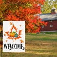 thumbnail image 2 of Fall Welcome Garden Flag Pumpkin Maple Leaf Autumn Burlap 12x18 Inch Vertical Double Sided Small Outside Yard Party Decoration, 2 of 6