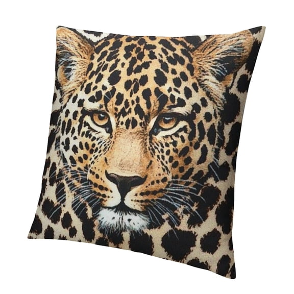 Autua Leopard faux fur decorative pillowcase Square pillowcase Bed, sofa, sofa, living room, cushion cover decoration 12x12in