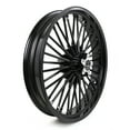 thumbnail image 2 of Gloss Black Fat Spoke 21x3.5 Front Wheel Rim Dual Disc for Harley Electra Glide FLHT Road King, 2 of 5
