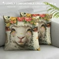 thumbnail image 3 of Easter Bunny Decorative Throw Pillow Covers Set of , Religious Cross Rabbit Eggs Porch Outdoor Home Decor, Olive Wreath Butterfly Couch Cushion Case, 3 of 5