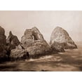 thumbnail image 2 of Watkins, Carleton 14x12 Gold Ornate Wood Framed with Double Matting Museum Art Print Titled - Sugarloaf Islands at Fishermans Bay, Farallon Islands, San Francisco, California, 1869, 2 of 4