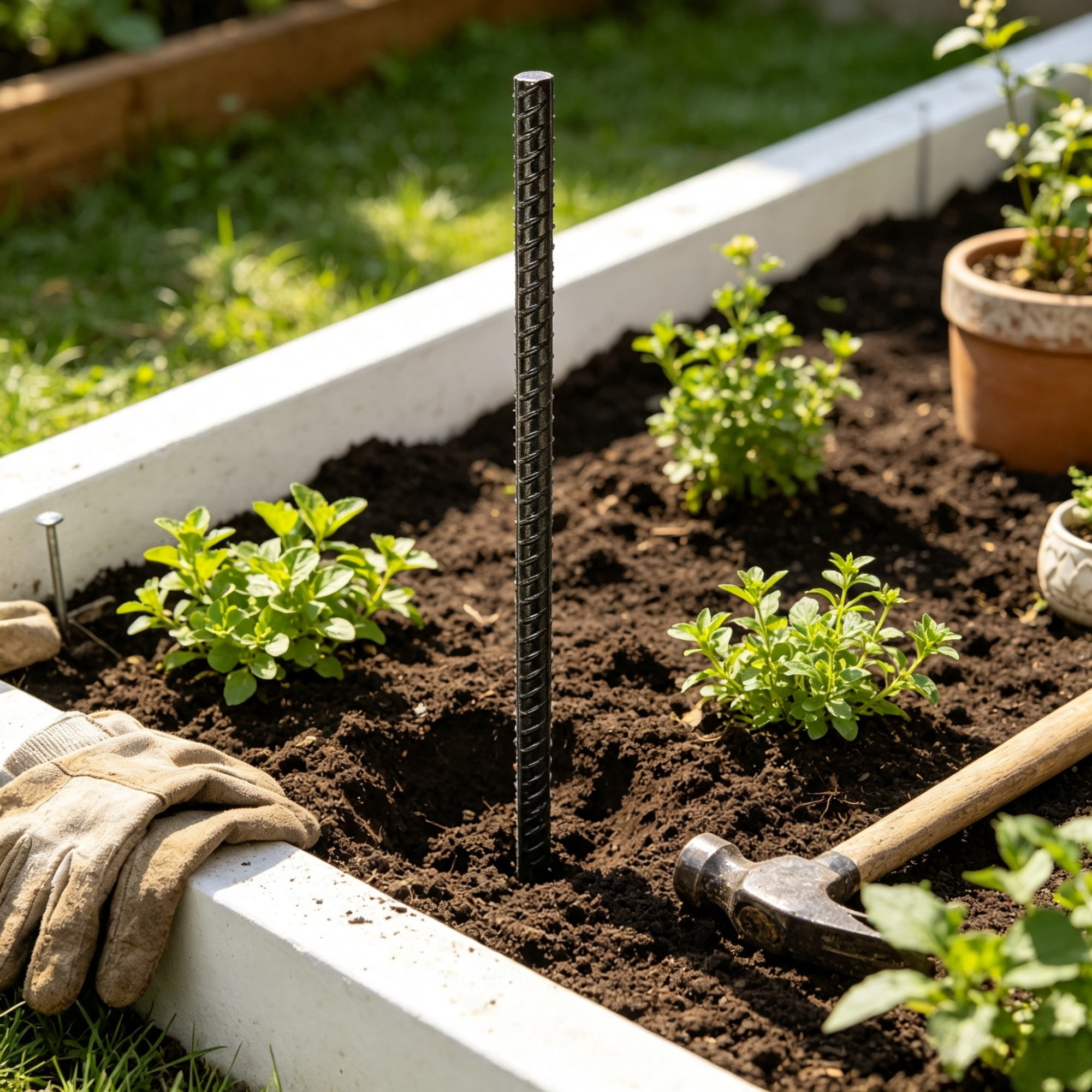 16 Pack 16" Rebar Stakes, Heavy-Duty Ground Anchors for Fencing, Gardening & Camping Tents