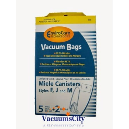 Miele Canister Vacuum 99.7 % Filtration Type F J M Hepa Bags 5 Pk Part # P205, Miele Canister Vacuum Cleaner By