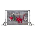 thumbnail image 2 of GreenDecor 7x5ft Christmas Backdrop String Red Reindeer Red Berry Wood Tree Pine Twigs Rustic Wood Plank Xmas Photography Background Kids Children Adults Photo Studio Props, 2 of 5