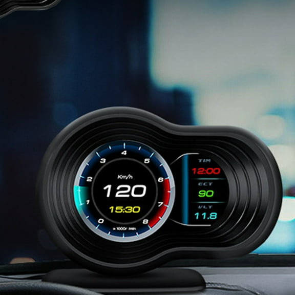 LEORX Car Head-Up Display Smart Digital Gauge LCD Auto Speedometer Black for Driving Safety