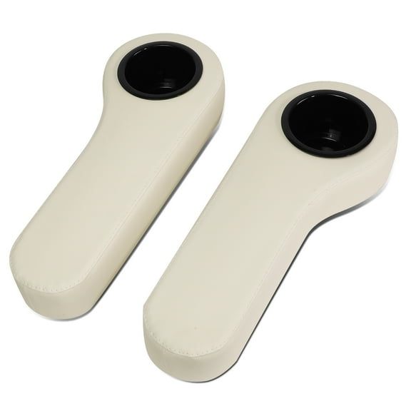 DNA Motoring ZTL-Y-0182 Universal for EZGO Club Car Yamaha Golf Carts Rear Seat Armrest Cushion with Drink Cup Holder Tan