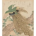 thumbnail image 3 of Kubo Shunman 12x14 Black Modern Framed Museum Art Print Titled - Of Three Pieces (Peacock) (Mi Hira No&nbsp;Uchi) (Probably 1813), 3 of 5