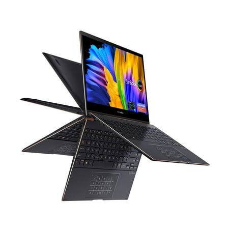 ASUS ZenBook Flip S13 Slim Laptop, 13.3” 4K OLED Touch, Intel Evo Platform Core i7-1165G7, 16GB RAM, 1TB SSD, Thunderbolt 4, TPM, Windows 11 Pro, AI Noise-Cancellation, Jade Black UX371EA-XH76T