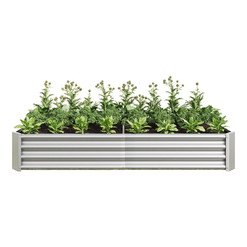 Galvanized Raised Garden Bed for Vegetables, 6×3×1ftPlanter Raised Garden Boxes Outdoor,Metal Raised Garden Beds Steel Kit for Vegetables Flower, 1PC