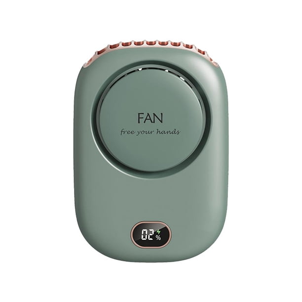 Ventilador de cintura colgante Mini ventilador portátil multifuncional sin hojas para exteriores (verde) Tmvgtek Libre de BPA