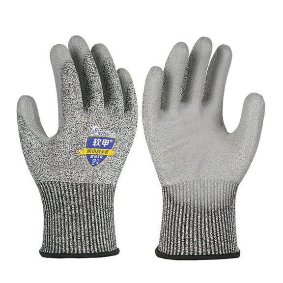 Hytrove Stab Proof Labor Protection Gloves PE Carpentry Construction 1 Pair 10.22X4.72X0.39 Inch