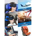 thumbnail image 5 of SARISUN Travel Pillows for Airplanes, Airplane Pillow for Long Flight, Airplane Head Strap with Eye Mask for Sleeping, Kids Travel Neck Pillow for Car, Road Trip Car Headrest, Black, 5 of 8