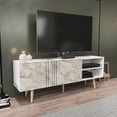thumbnail image 3 of Ronas Solid Wood Legs TV Stand - White & Ephesus Marble, 3 of 8