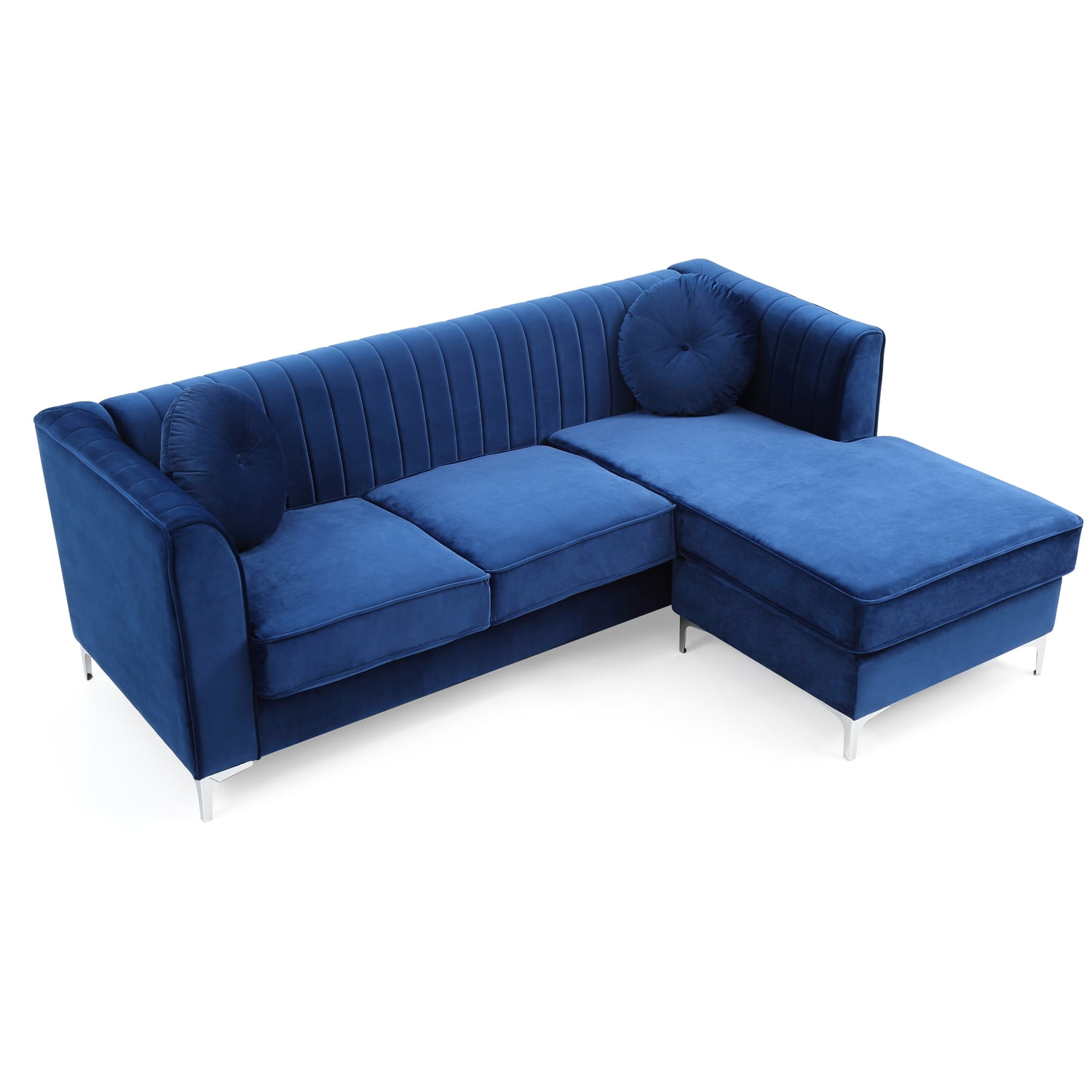 Glory Furniture Delray G791B-SC Sofa Chaise ( 3 Boxes) , NAVY BLUE